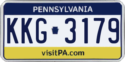 PA license plate KKG3179