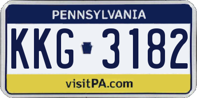 PA license plate KKG3182