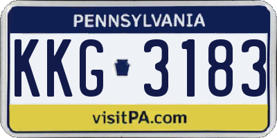 PA license plate KKG3183