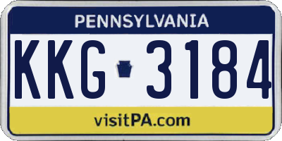 PA license plate KKG3184