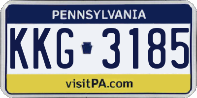 PA license plate KKG3185