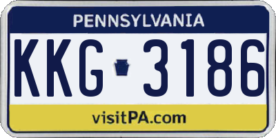 PA license plate KKG3186