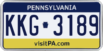 PA license plate KKG3189
