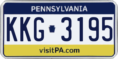 PA license plate KKG3195