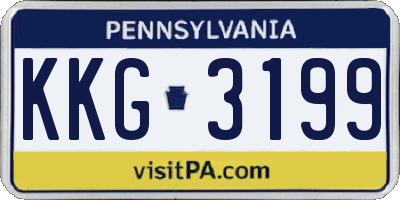 PA license plate KKG3199