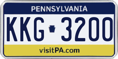 PA license plate KKG3200