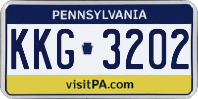 PA license plate KKG3202