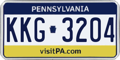 PA license plate KKG3204