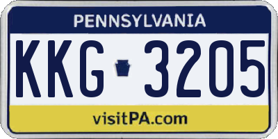 PA license plate KKG3205