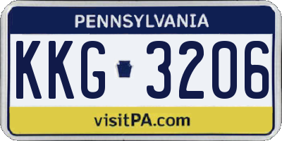PA license plate KKG3206
