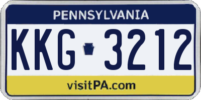 PA license plate KKG3212