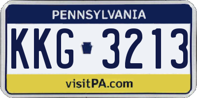 PA license plate KKG3213