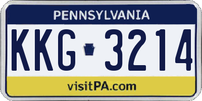 PA license plate KKG3214