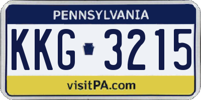 PA license plate KKG3215