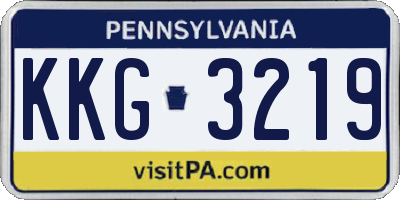 PA license plate KKG3219