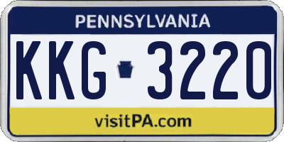 PA license plate KKG3220
