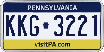 PA license plate KKG3221