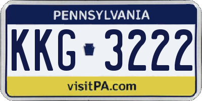 PA license plate KKG3222
