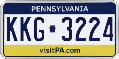 PA license plate KKG3224