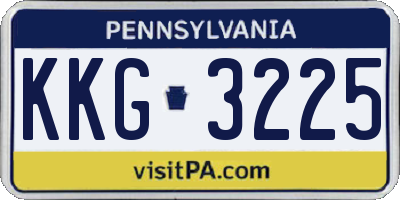 PA license plate KKG3225