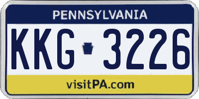 PA license plate KKG3226