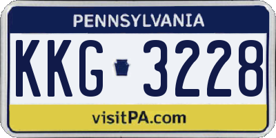 PA license plate KKG3228