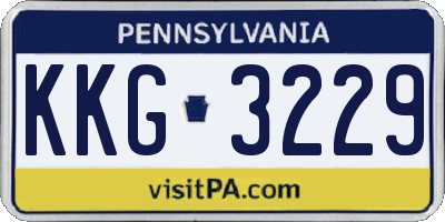 PA license plate KKG3229