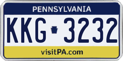 PA license plate KKG3232