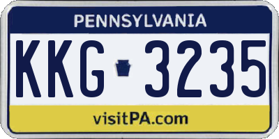 PA license plate KKG3235