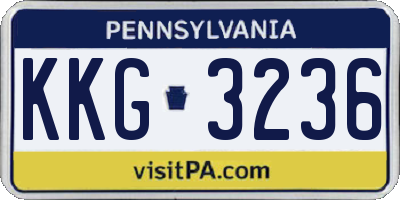 PA license plate KKG3236