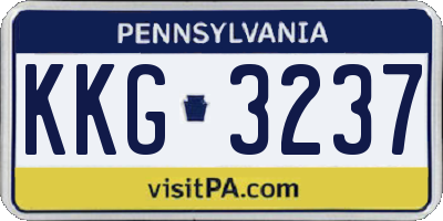 PA license plate KKG3237