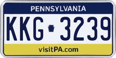 PA license plate KKG3239
