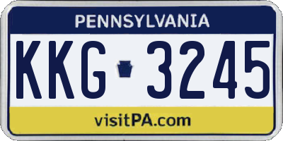 PA license plate KKG3245