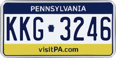 PA license plate KKG3246