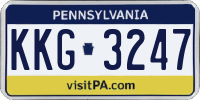 PA license plate KKG3247