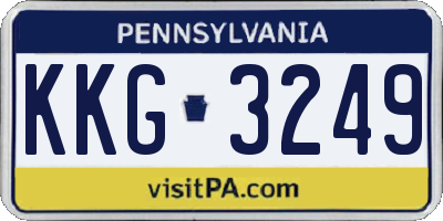 PA license plate KKG3249