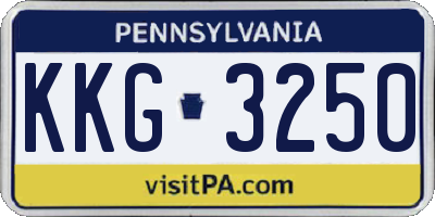 PA license plate KKG3250