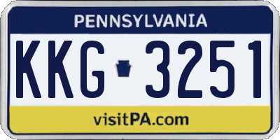 PA license plate KKG3251