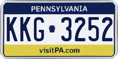 PA license plate KKG3252
