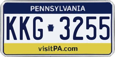 PA license plate KKG3255