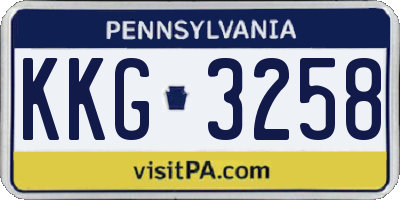 PA license plate KKG3258