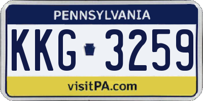 PA license plate KKG3259
