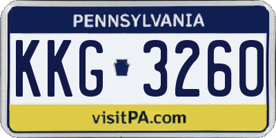 PA license plate KKG3260