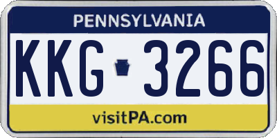 PA license plate KKG3266