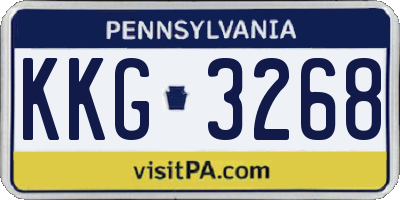 PA license plate KKG3268