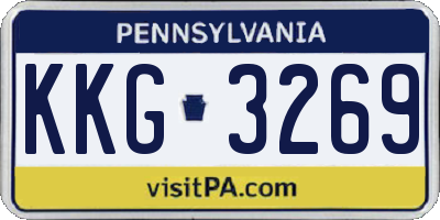 PA license plate KKG3269