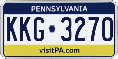 PA license plate KKG3270