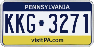 PA license plate KKG3271