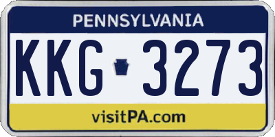PA license plate KKG3273