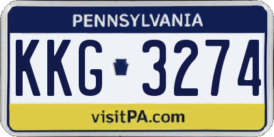 PA license plate KKG3274